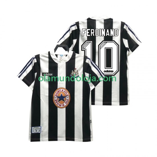 Camisola Newcastle United FERDINANE 10 1995 1997 Retro Homem Equipamento Primeiro Manga Curta